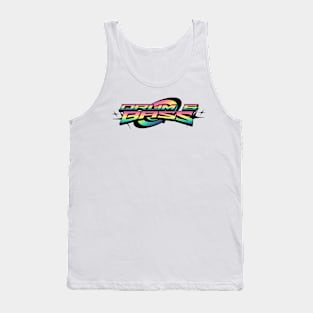 DRUM AND BASS  - Rainbow Y2K Chest Logo (black/green/purple) Tank Top